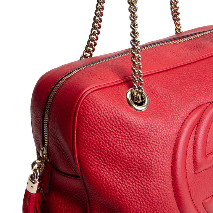 GUCCI Soho Chain Medium Shoulder Bag - Red