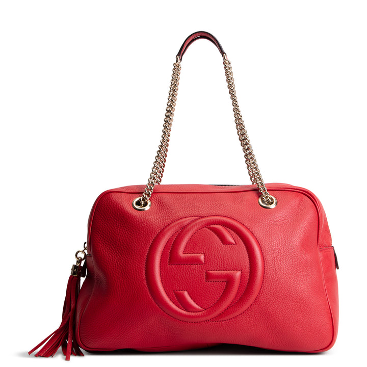 GUCCI Soho Chain Medium Shoulder Bag - Red