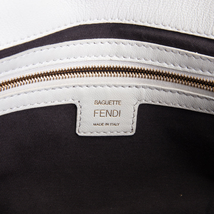 FENDI FF Embossed NM Baguette - White