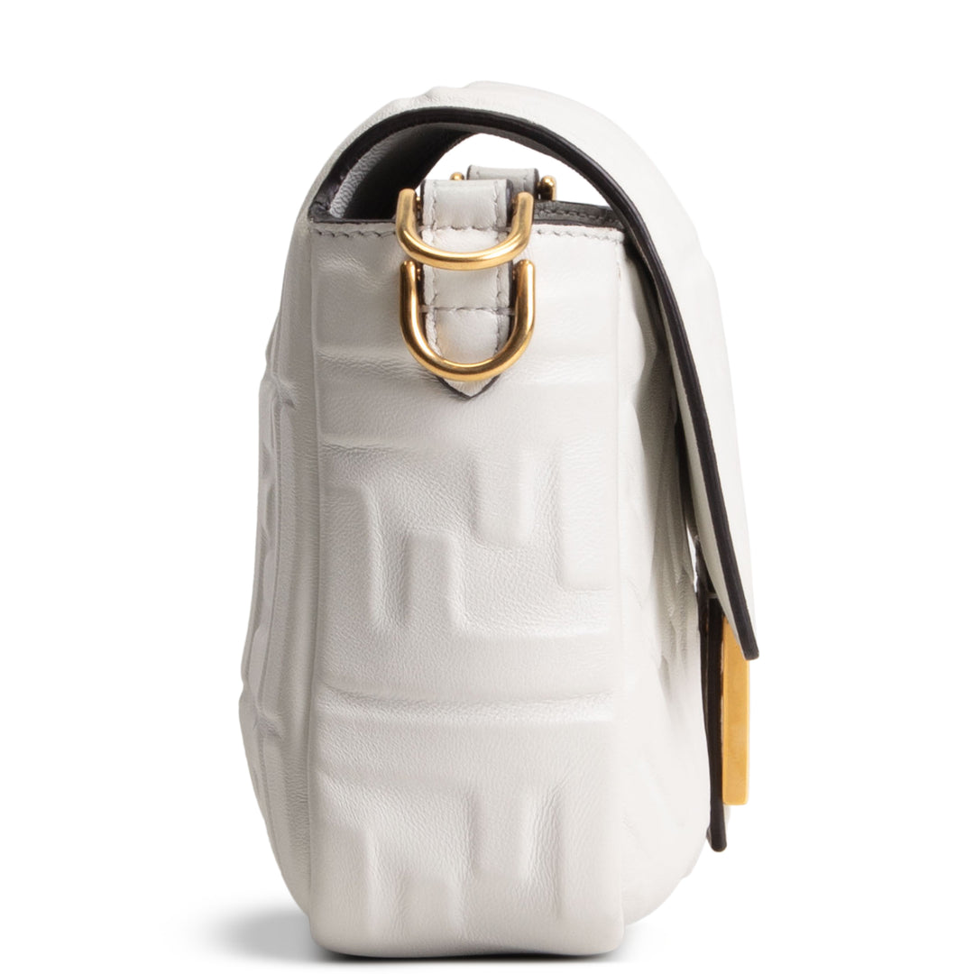 FENDI FF Embossed NM Baguette - White