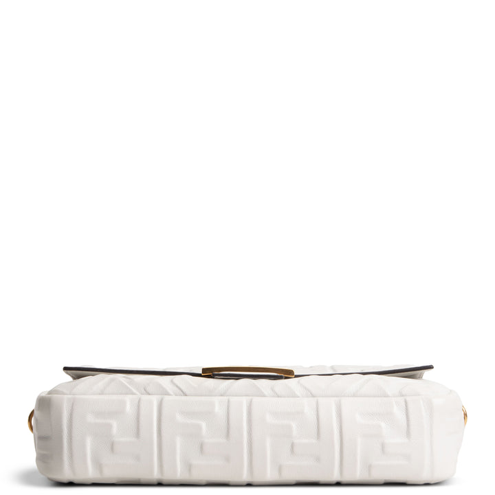 FENDI FF Embossed NM Baguette - White