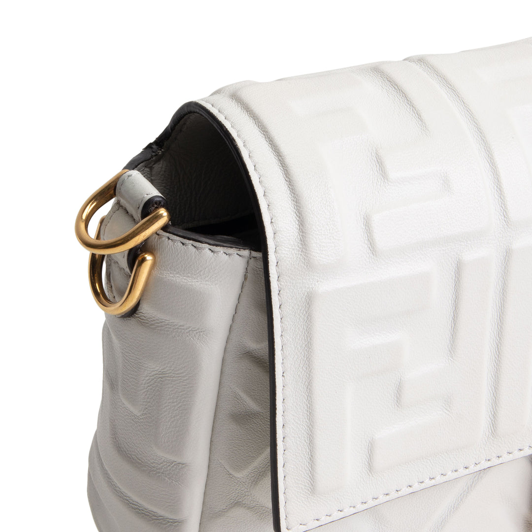 FENDI FF Embossed NM Baguette - White