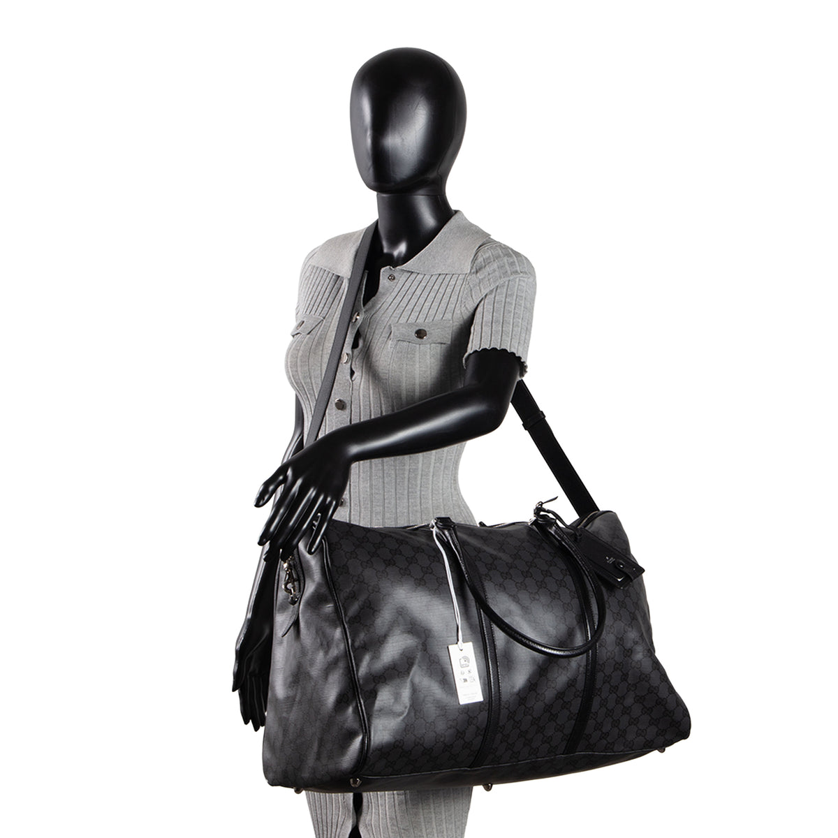 GUCCI GG Supreme "Essence Classic" Large Duffle Bag - Black