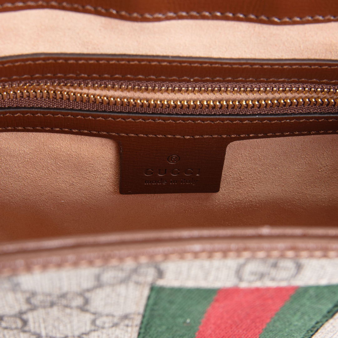 GUCCI GG Supreme Small Jackie 1961 Shoulder Bag - Beige & Ebony
