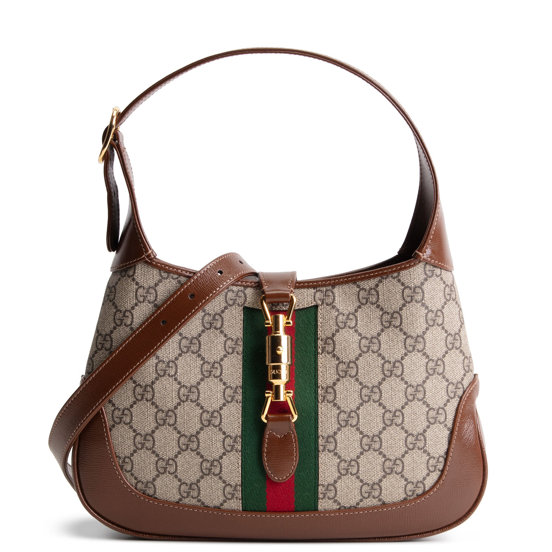 GUCCI GG Supreme Small Jackie 1961 Shoulder Bag - Beige & Ebony