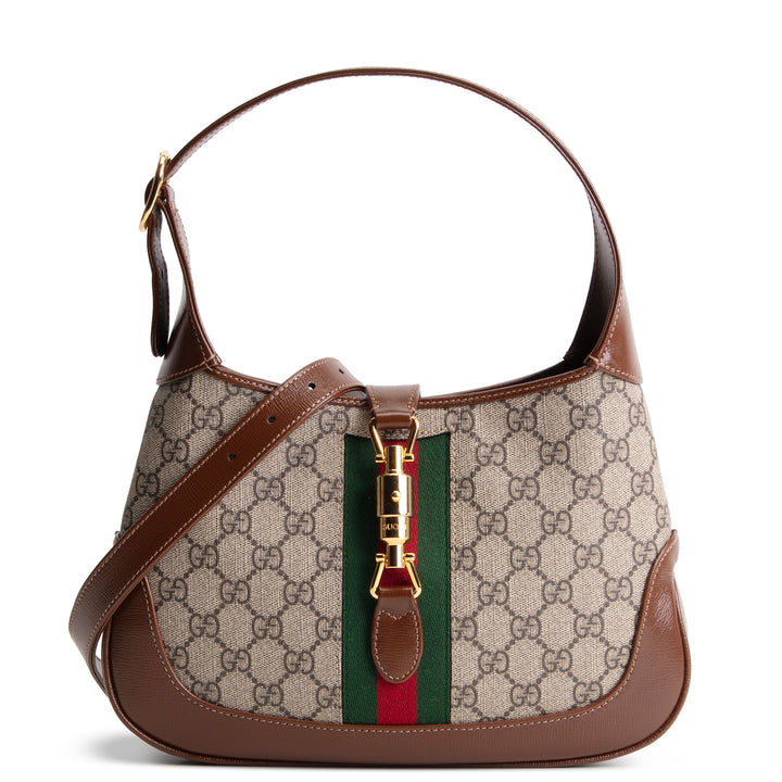 GUCCI GG Supreme Small Jackie 1961 Shoulder Bag - Beige & Ebony