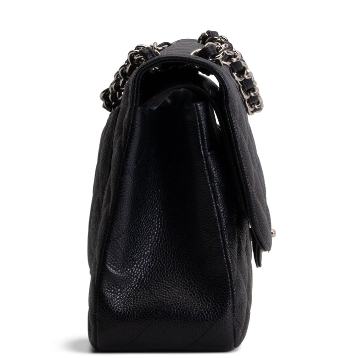 CHANEL Caviar Jumbo Double Flap - Black