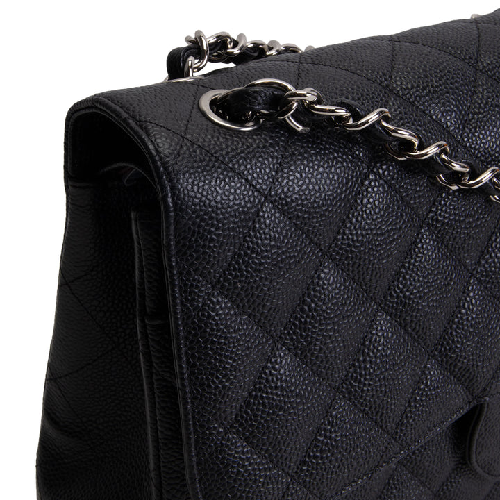 CHANEL Caviar Jumbo Double Flap - Black