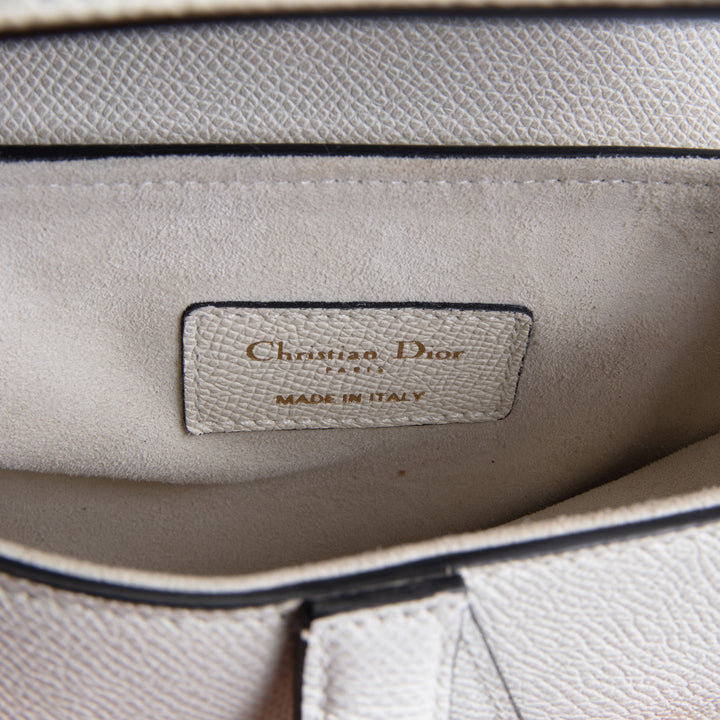 DIOR Mini Saddle Bag w/ Strap - Latte