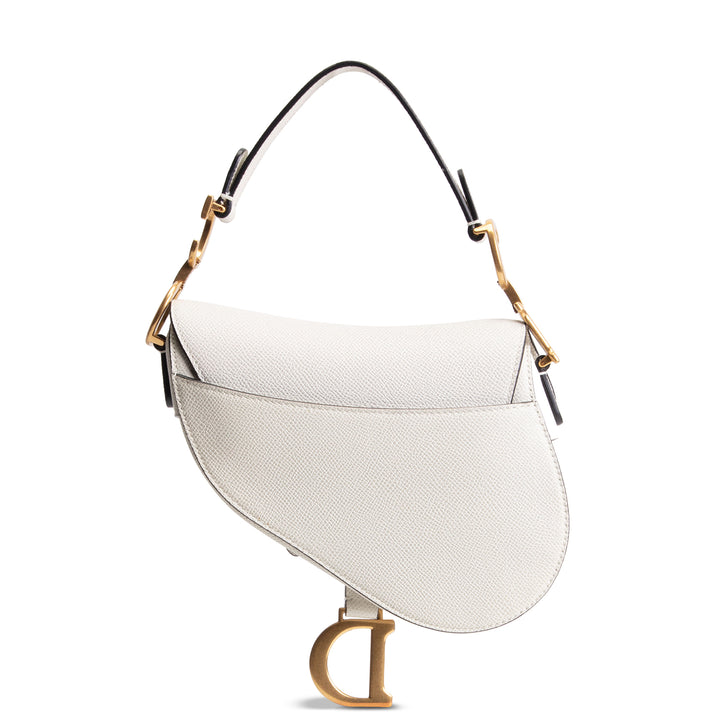 DIOR Mini Saddle Bag w/ Strap - Latte
