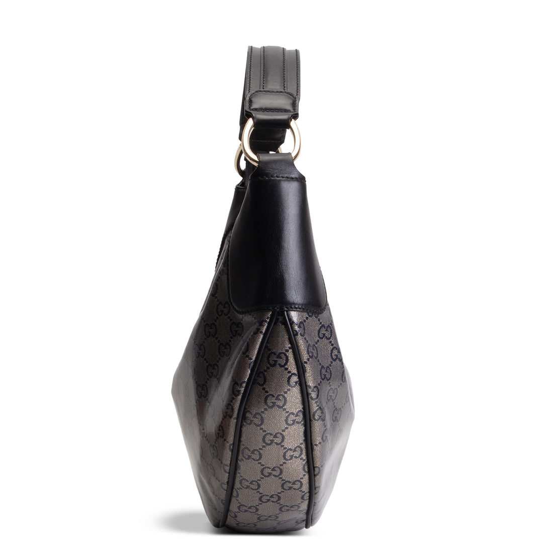 GUCCI GG Crystal Monogram Half Moon Hobo
