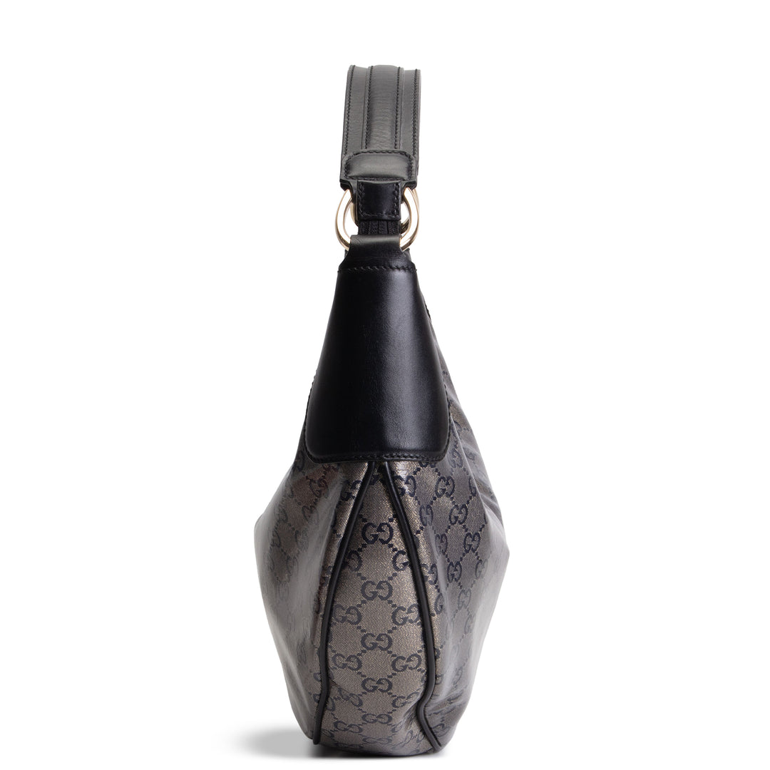 GUCCI GG Crystal Monogram Half Moon Hobo