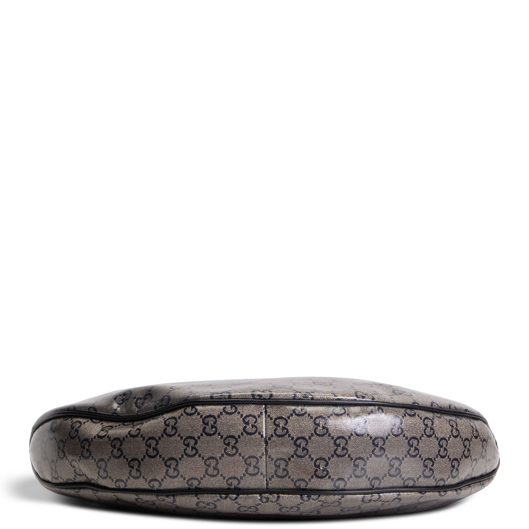 GUCCI GG Crystal Monogram Half Moon Hobo