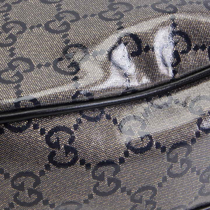 GUCCI GG Crystal Monogram Half Moon Hobo