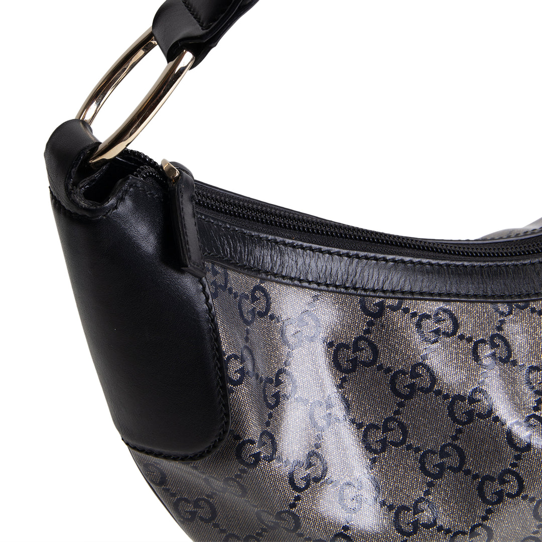 GUCCI GG Crystal Monogram Half Moon Hobo