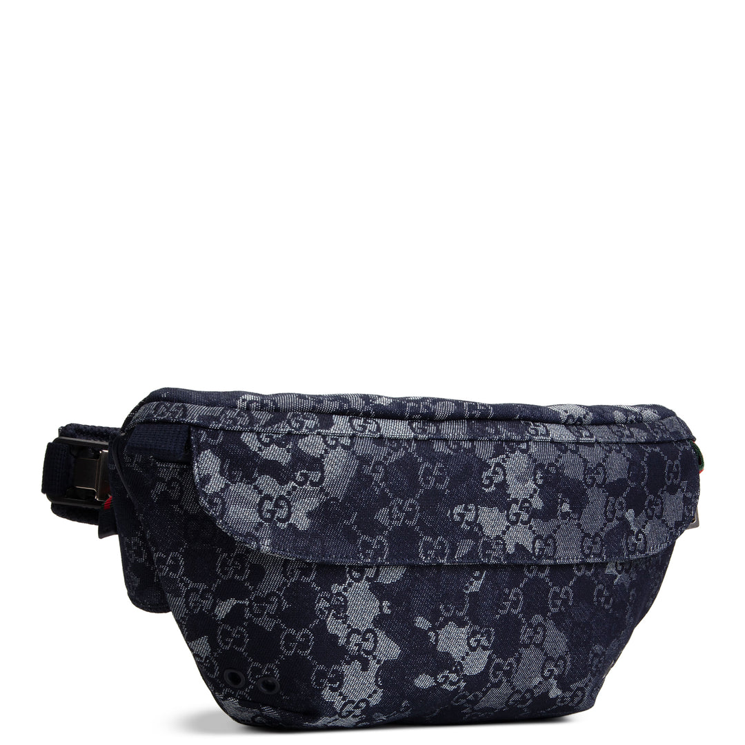GUCCI Camouflage GG Denim Belt Bag - Blue