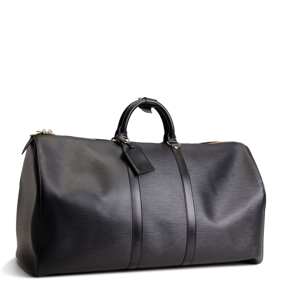 LOUIS VUITTON Epi Leather Keepall 55- Black