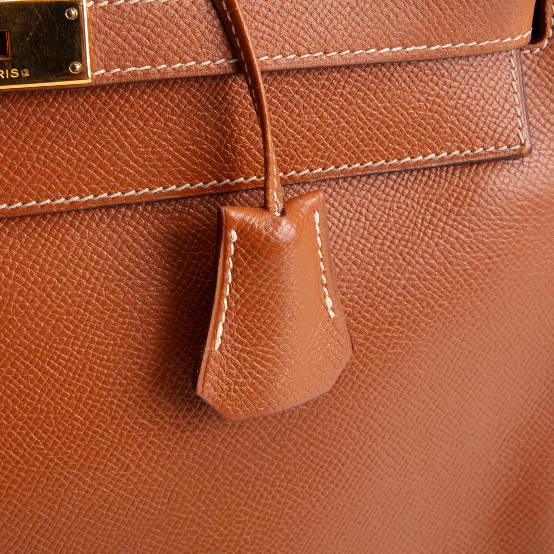 Hermes Vintage Courchevel Kelly 32 Retourne - Gold