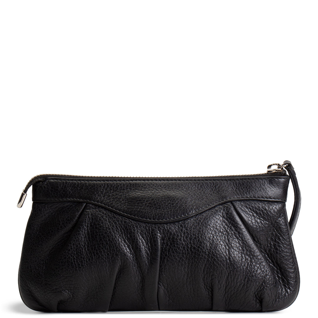 SALVATORE FERRAGAMO Leather Wristlet - Black OUTLET FINAL SALE