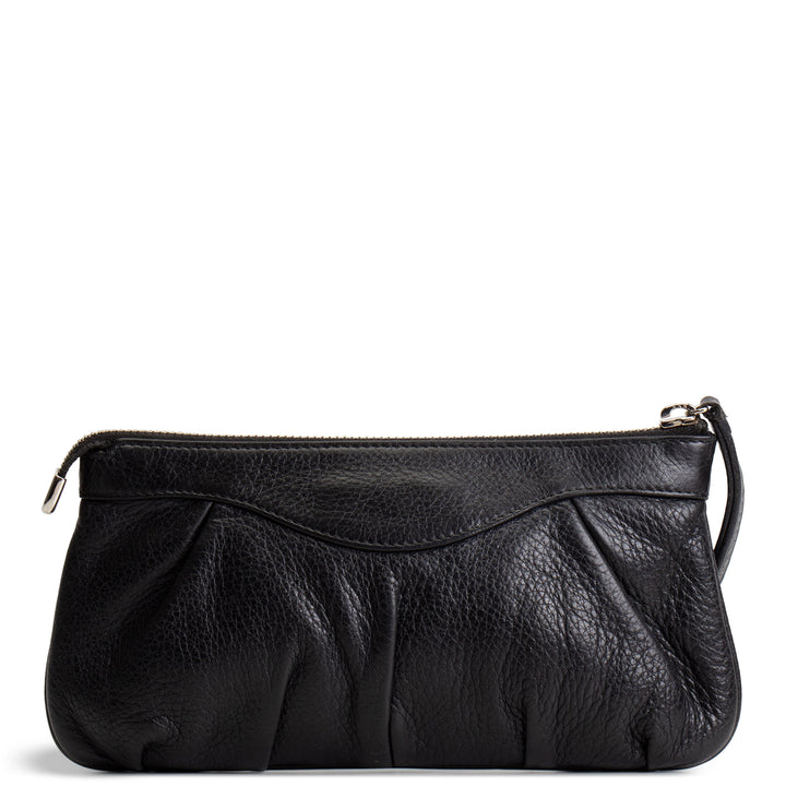SALVATORE FERRAGAMO Leather Wristlet - Black OUTLET FINAL SALE