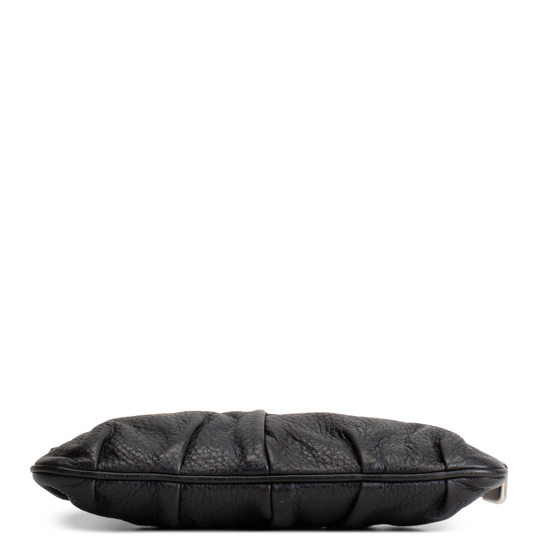 SALVATORE FERRAGAMO Leather Wristlet - Black OUTLET FINAL SALE