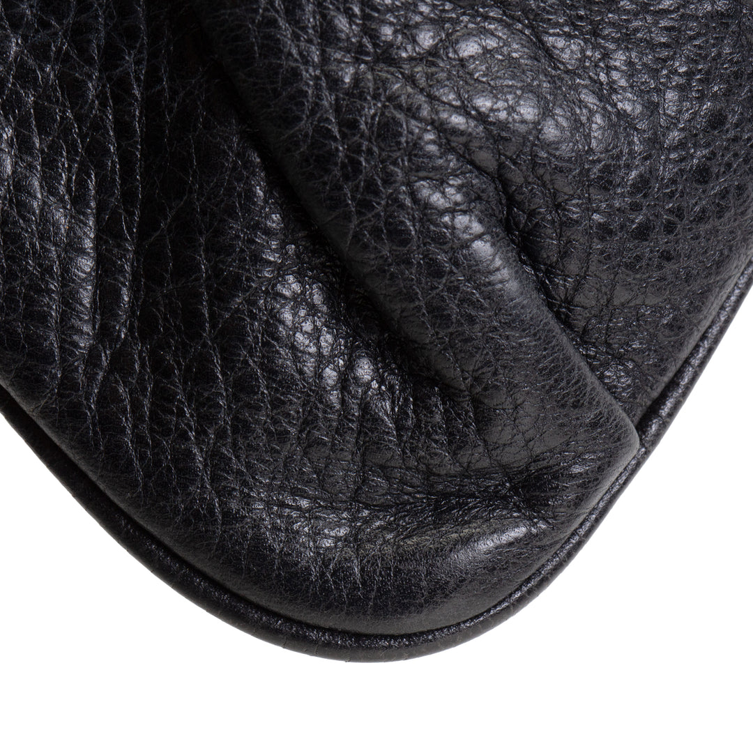 SALVATORE FERRAGAMO Leather Wristlet - Black OUTLET FINAL SALE
