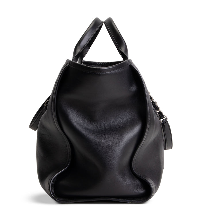 CHANEL Leather Deauville Shopping Tote w/pouch - Black