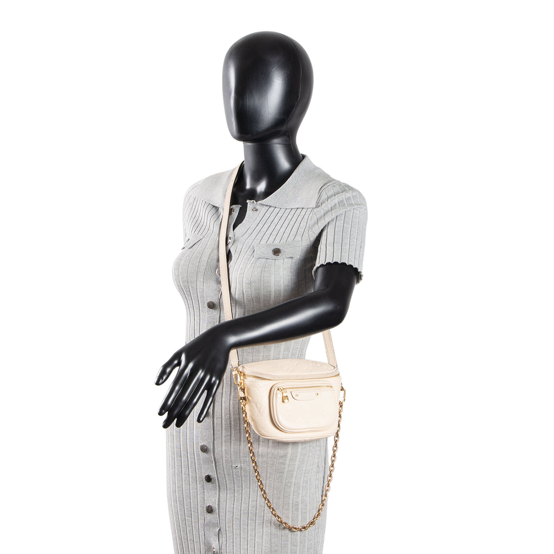 LOUIS VUITTON Monogram Empreinte Bum Bag Mini - Creme OUTLET FINAL SALE