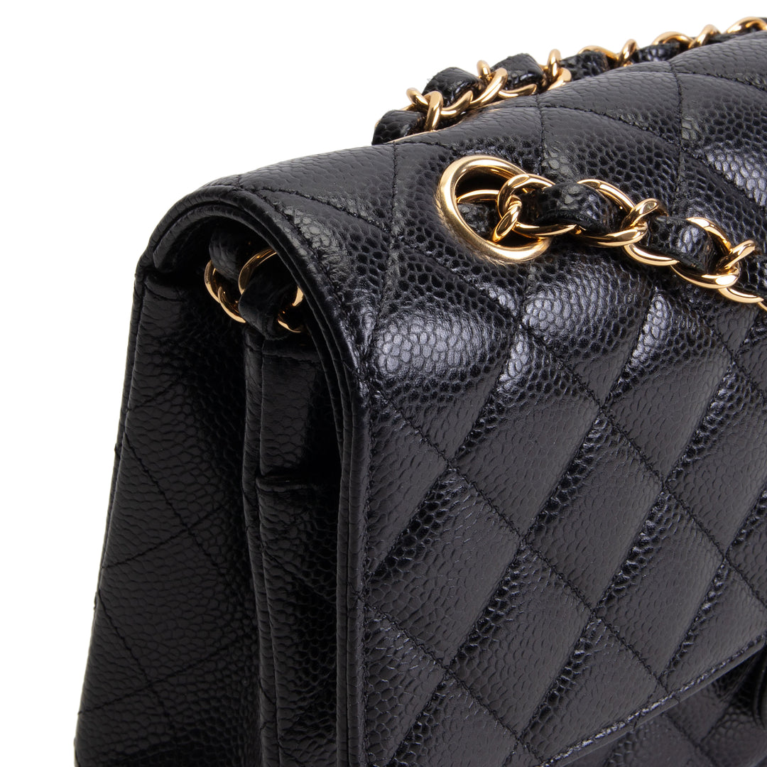 CHANEL Medium Double Flap Quilted Caviar