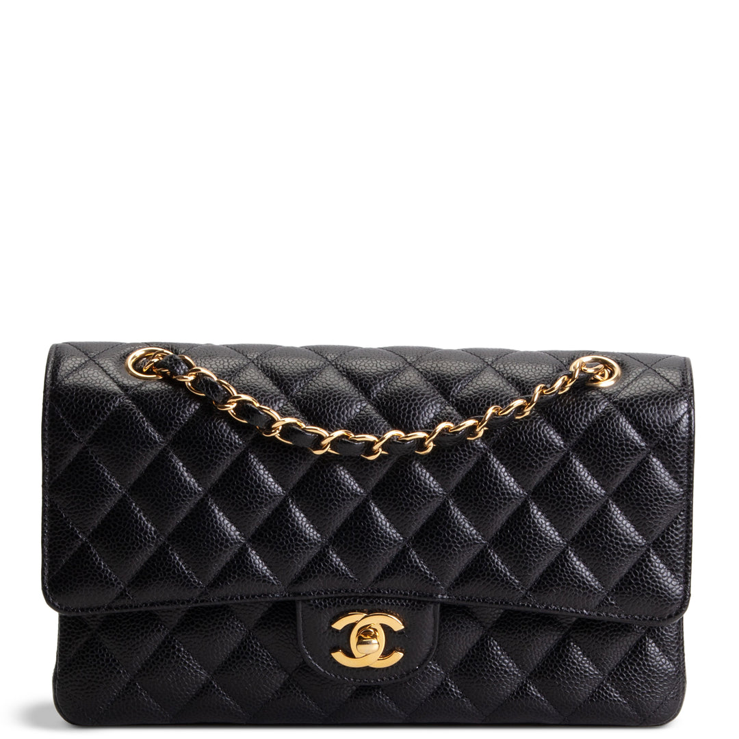 CHANEL Medium Double Flap Quilted Caviar