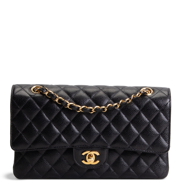 CHANEL Medium Double Flap Quilted Caviar