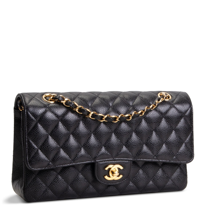 CHANEL Medium Double Flap Quilted Caviar