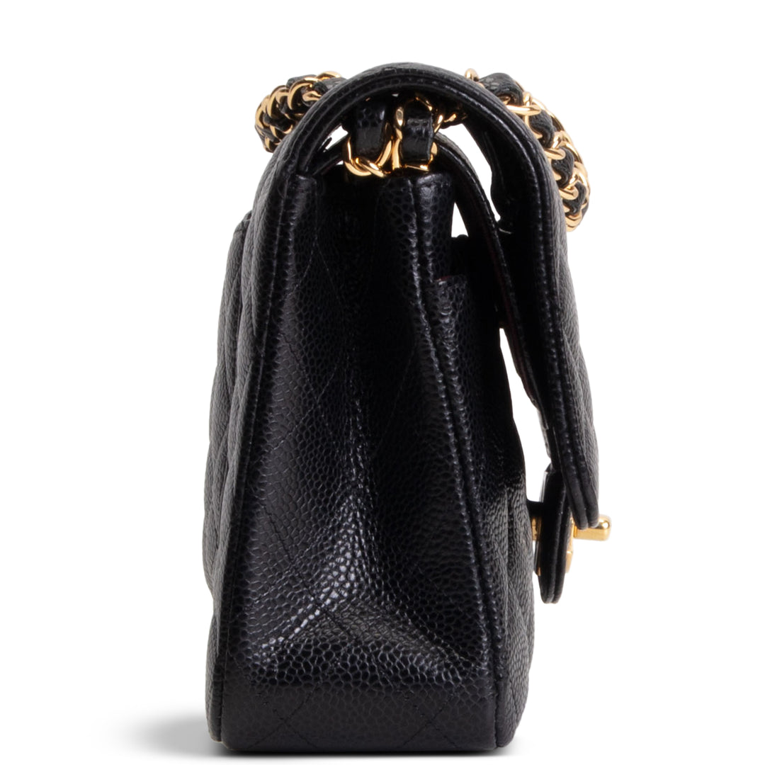 CHANEL Medium Double Flap Quilted Caviar