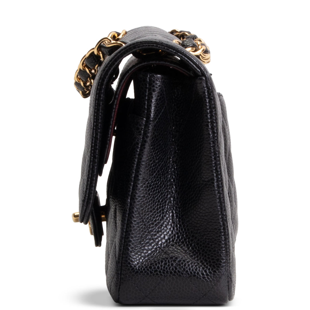 CHANEL Medium Double Flap Quilted Caviar