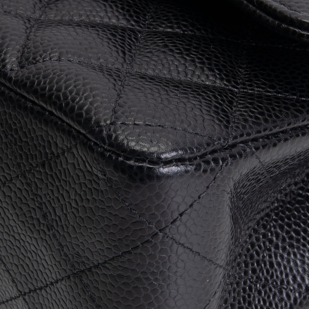 CHANEL Medium Double Flap Quilted Caviar