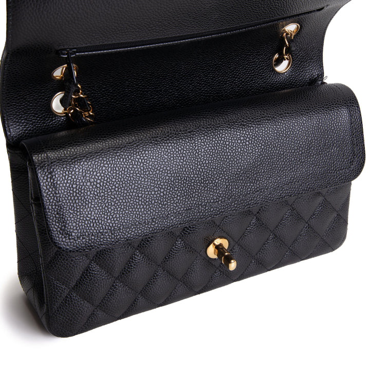 CHANEL Medium Double Flap Quilted Caviar