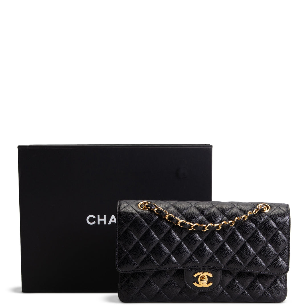 CHANEL Medium Double Flap Quilted Caviar