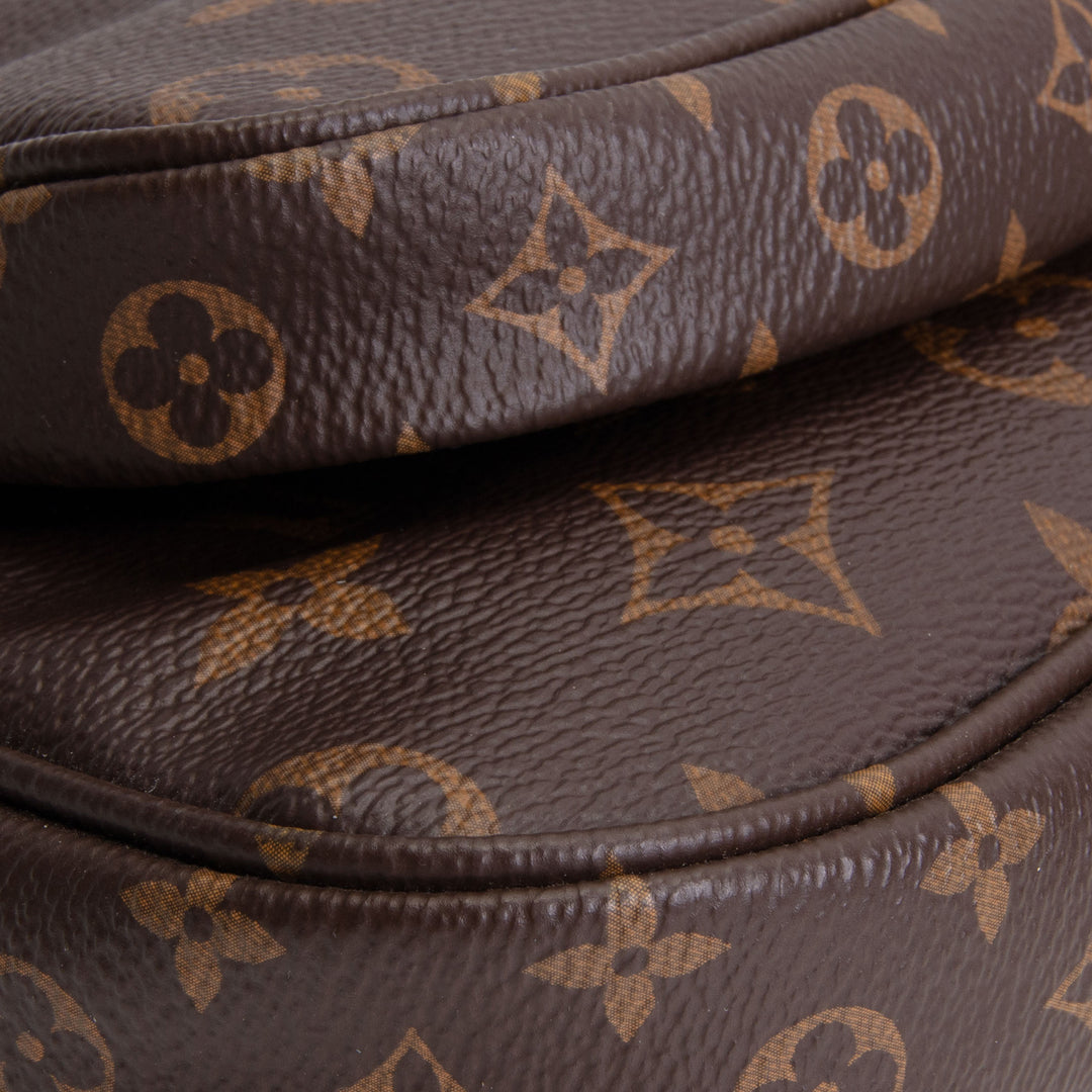 LOUIS VUITTON Monogram Multi Pochette Accessoires w/ Khaki & Pink Strap
