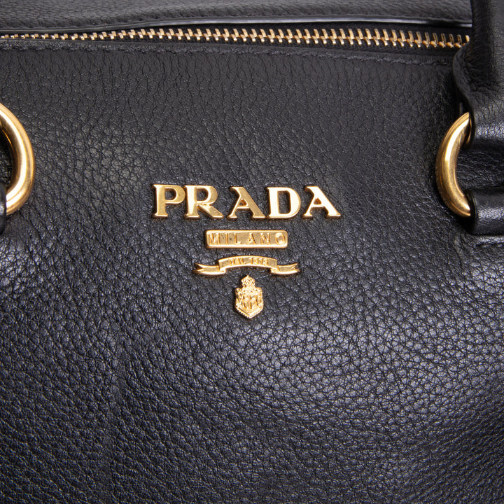 PRADA Leather Toy Handle Bag w/ Strap