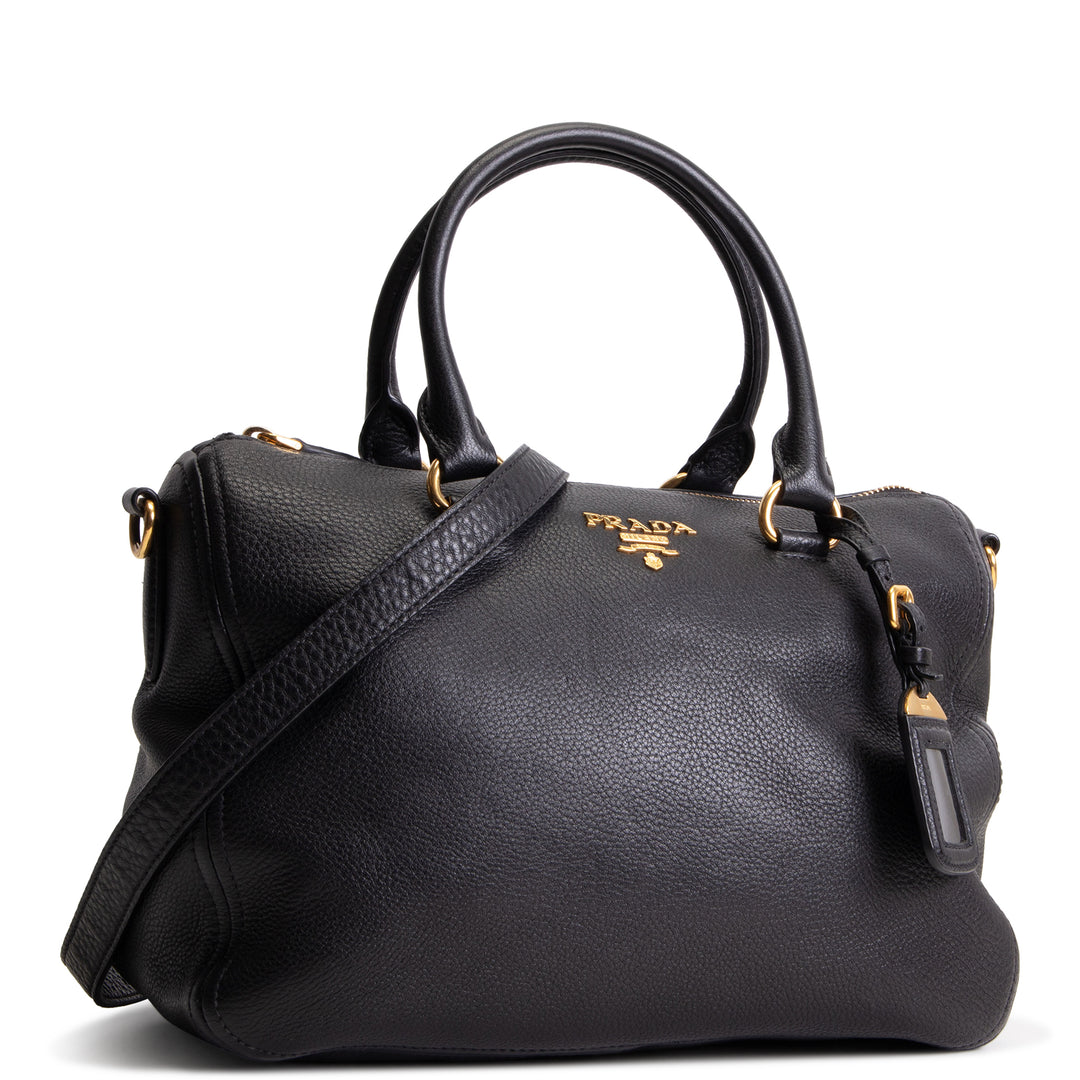 PRADA Leather Toy Handle Bag w/ Strap