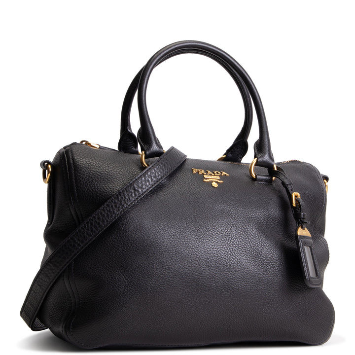 PRADA Leather Toy Handle Bag w/ Strap