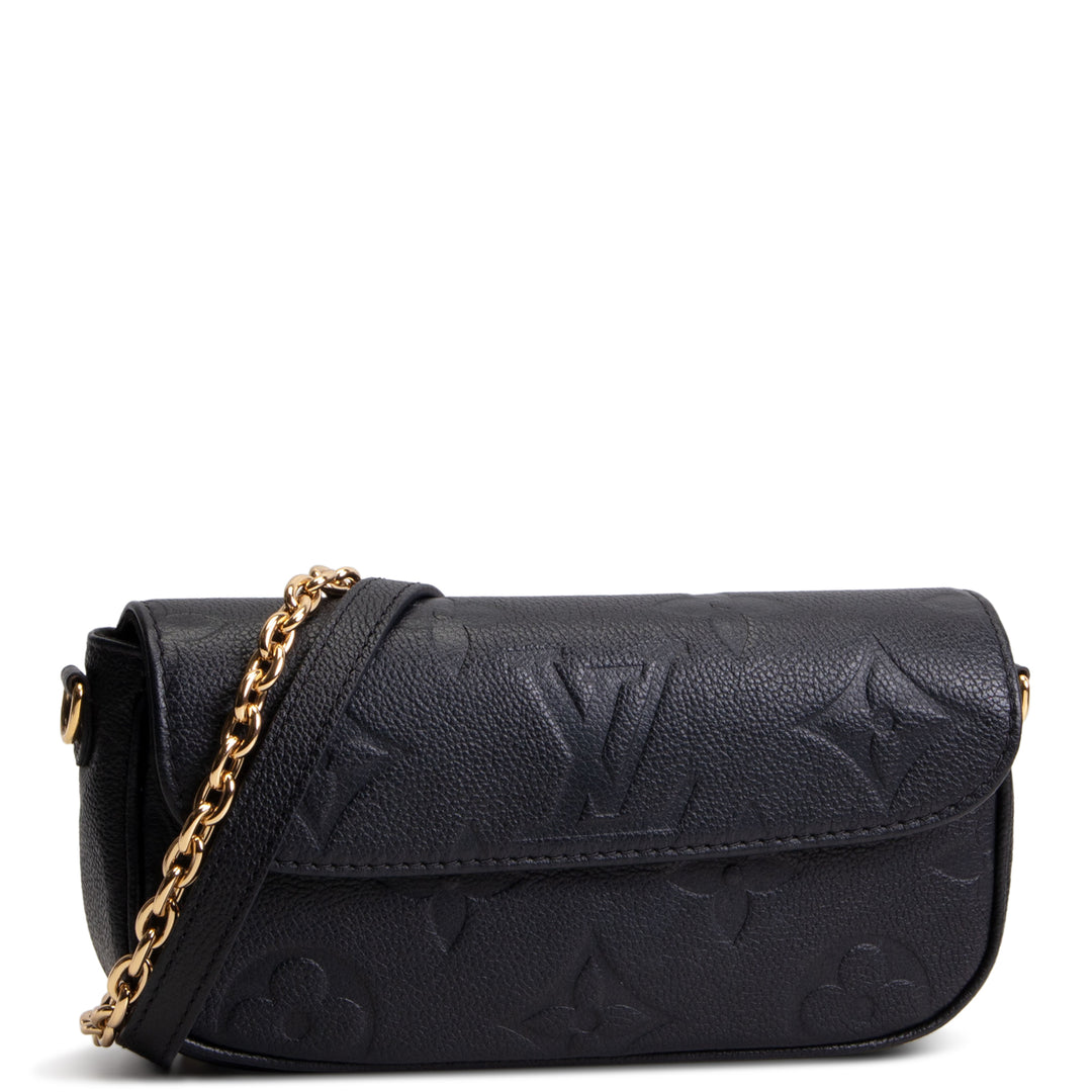 LOUIS VUITTON Monogram Empreinte Ivy Wallet on Chain - Black