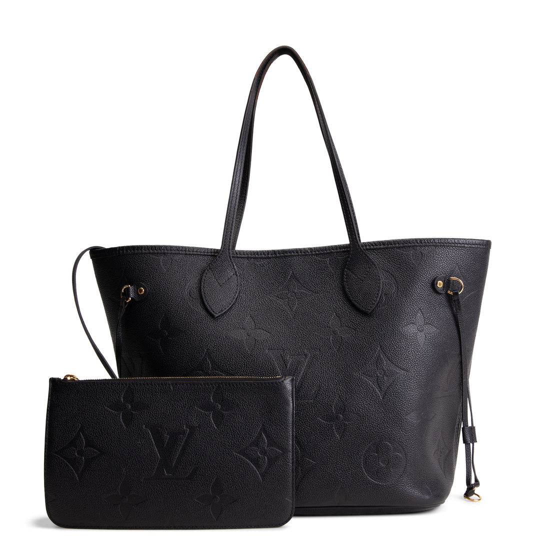 LOUIS VUITTON Neverfull MM Empreinte w/ Pouch - Black OUTLET FINAL SALE
