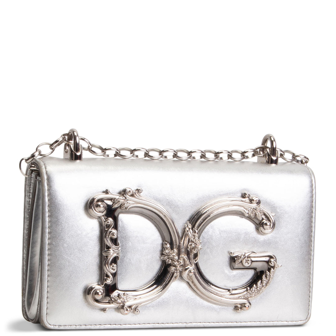 DOLCE & GABBANA DG Girls Phone Bag - Silver OUTLET FINAL SALE