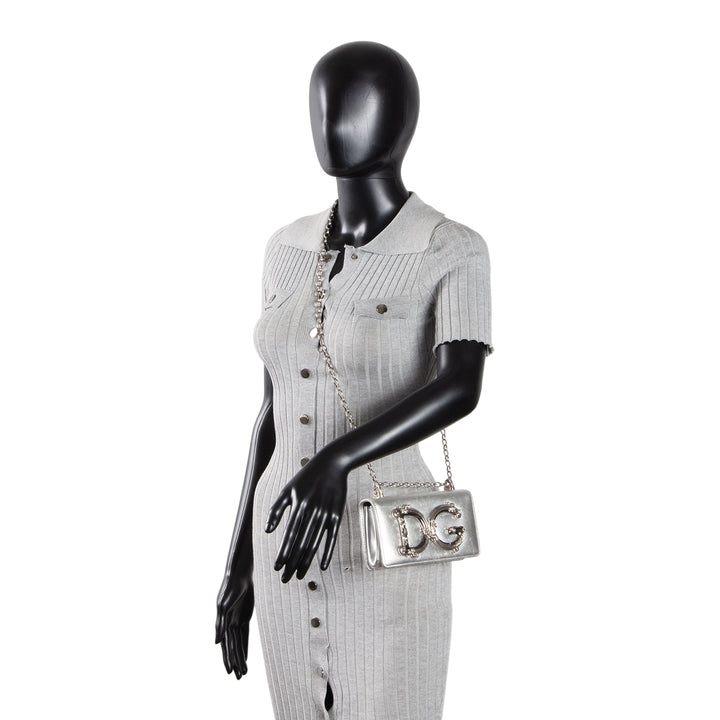 DOLCE & GABBANA DG Girls Phone Bag - Silver OUTLET FINAL SALE