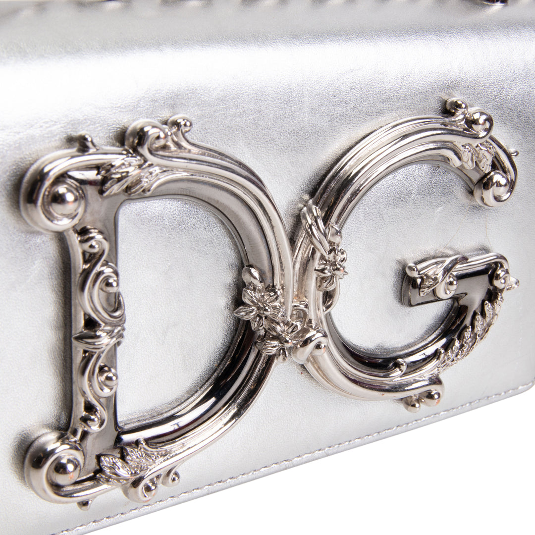 DOLCE & GABBANA DG Girls Phone Bag - Silver OUTLET FINAL SALE