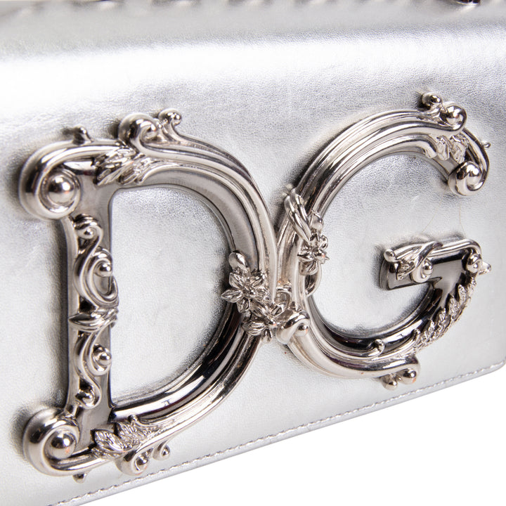 DOLCE & GABBANA DG Girls Phone Bag - Silver OUTLET FINAL SALE