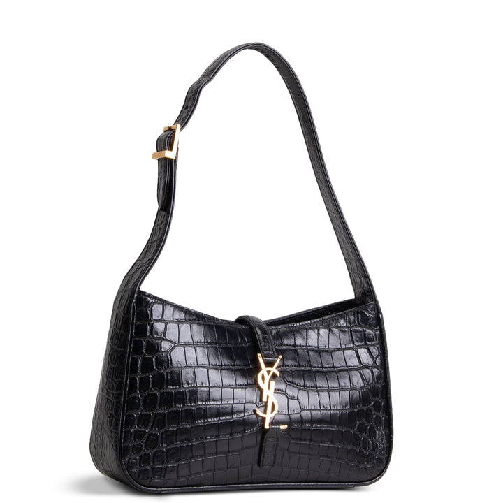SAINT LAURENT Le 5 a 7 Croc Embossed - Black