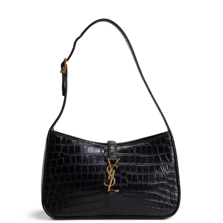 SAINT LAURENT Le 5 a 7 Croc Embossed - Black