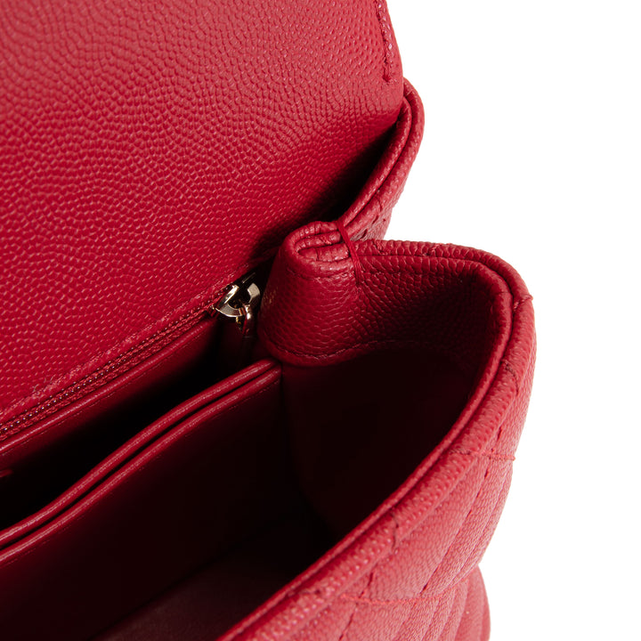 CHANEL Coco Handle Lizard Embossed Trim Mini - Red OUTLET FINAL SALE